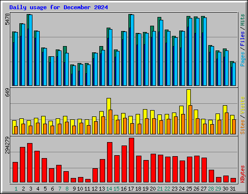 Daily usage for December 2024