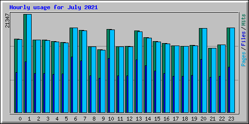 Hourly usage for July 2021