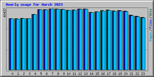 Hourly usage for March 2023