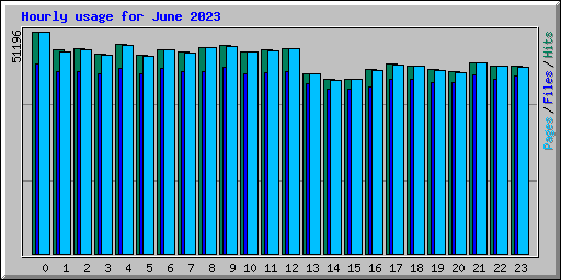 Hourly usage for June 2023