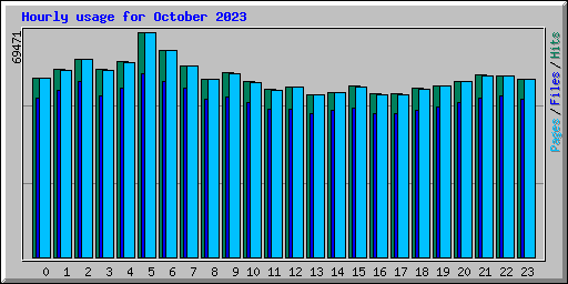 Hourly usage for October 2023